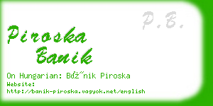 piroska banik business card